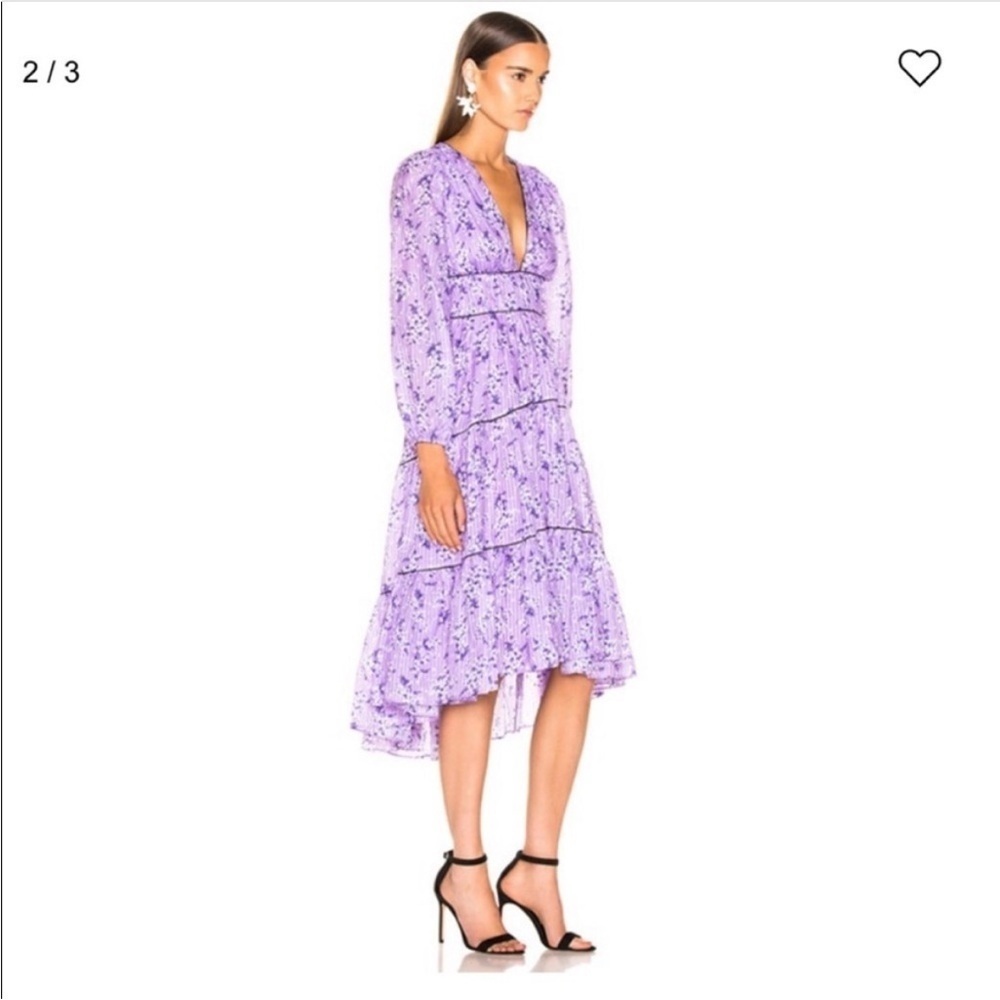 Ulla Johnson Joan Purple Floral Tiered Midi Dress Size 2 - Picture 10 of 10